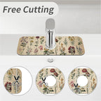 Kitchen Sink Splash Guard，Vintage-wildflowers Faucet Mat Sink Gadgets-Super - Image 5