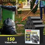 150 Count 55-60 Gallon Trash Bags, Sturdy & Tear-Resistant Commercial Can - Image 2