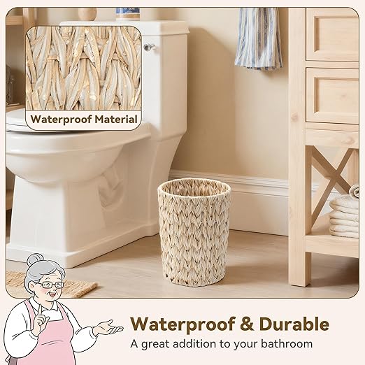 GRANNY SAYS Small Wicker Trash Can, 2 Gallon Bathroom Waste Basket, Small - Image 2