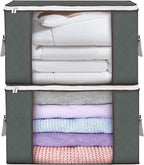 Large Storage Bags, 2 Pack Clothes Storage Bins Foldable Closet Organizers by BuddingJoy-BuildaJoyfulLifeforYou