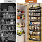 Pantry Door Organizers and Storage, 6-Tier Large Wide Metal Heavy-Duty Frame - Image 7