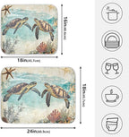 Vintage Ocean Sea Turtle04 Dish Drying Mat - Image 2