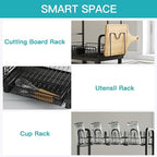 romision Capacity Dish Drainers Drying Rack, Metal Stainless Steel Rust Proof - Image 6