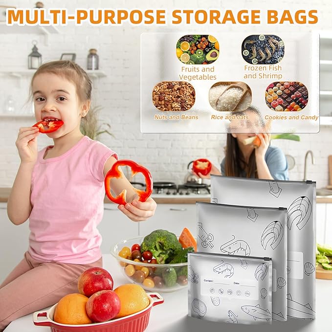 30 Pcs Reusable Mylar Bags for Food Storage, Waterproof Aluminum Foil Stand Up - Image 6