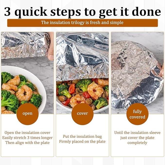 60 PCS Reusable Aluminum Foil Covers, Aluminum Foil Food Covers, Durable and - Image 4