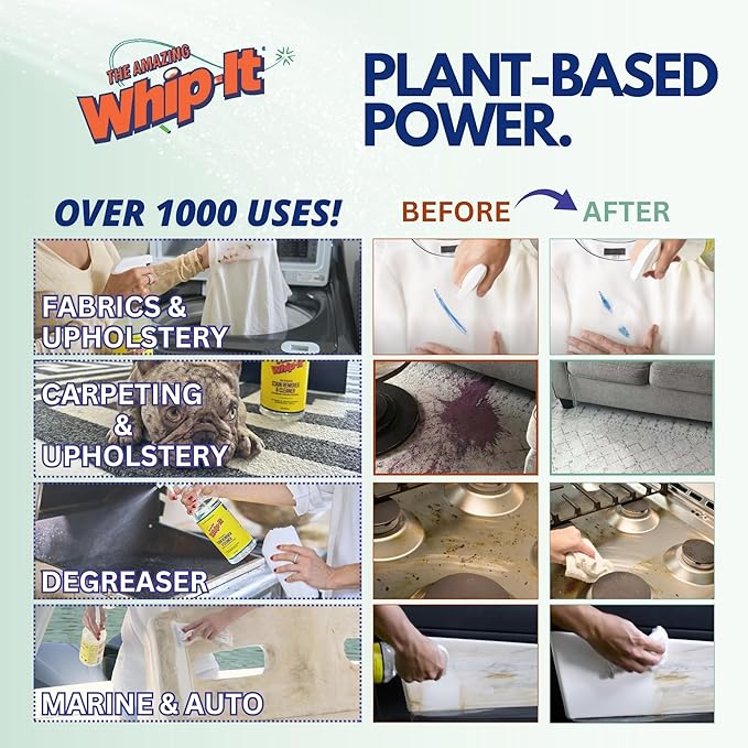 Whip-It Stain Remover and Concentrate Kit, 2-32oz Concentrates & 1-32 OZ Pro - Image 2