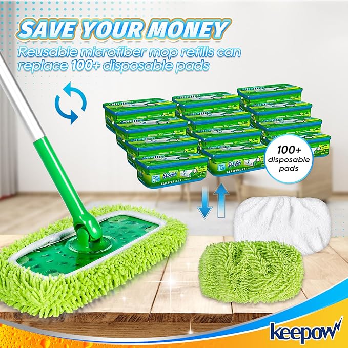 KEEPOW Reusable Dry Sweeping/Wet Mopping Cloths Compatible - Image 8