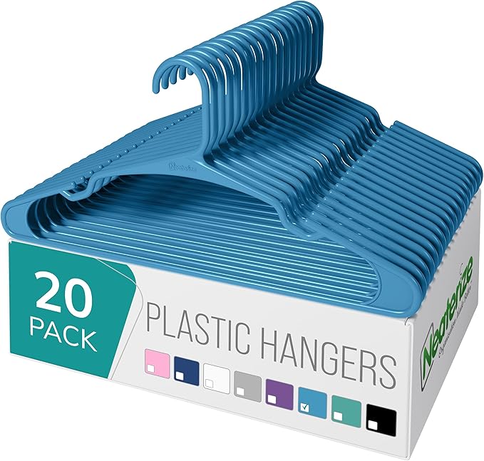 NEATERIZE Clothes Hangers Plastic 20 Pack by Neaterize