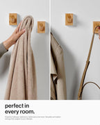 LARHN Wooden Wall Hooks, Wall Mounted Coat Hooks - Image 5