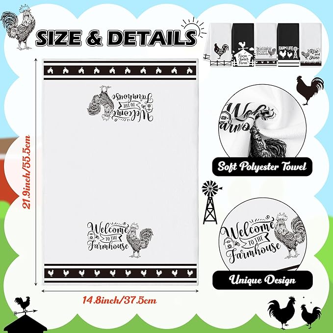 R HORSE Funny Chickens Kitchen Dish Towe - Image 2