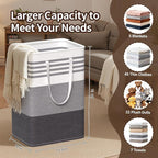 WOWBOX 2 Pack Laundry Hampers Baskets, Freestanding Dirty Clothes Hampers - Image 2