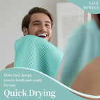 Microfiber Waffle Face Towels, 2 Pieces, Fast Drying, Lint Free 430 GSM - Image 5
