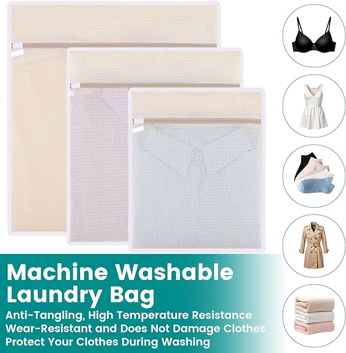 4Pcs Durable Cotton Mesh Laundry Bags - Image 9