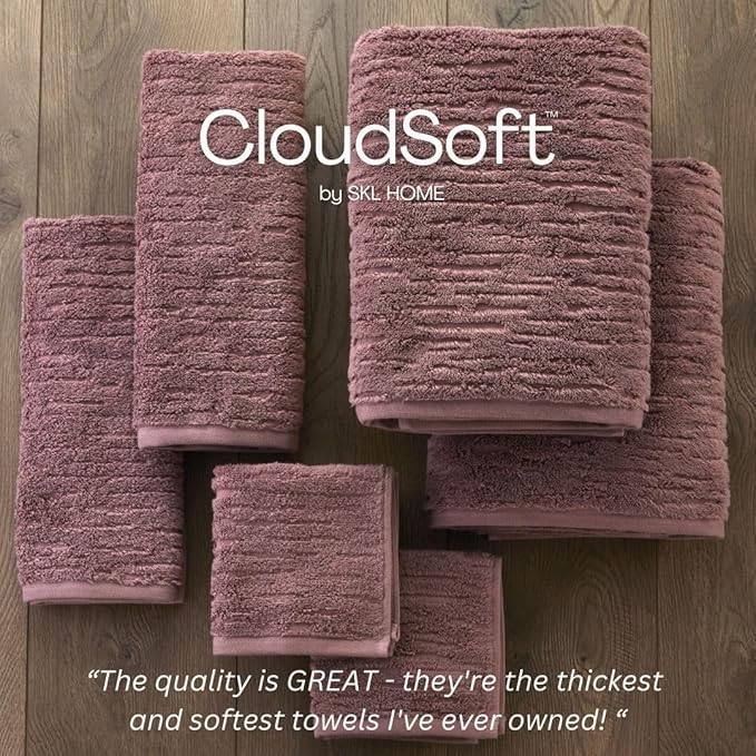SKL Home CloudSoft 100% Cotton Luxury 6-Piece Towel Set, 600 GSM, Ultra Plush & - Image 8