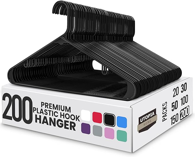 Utopia Home Plastic Hangers 200 Pack by UTOPIAHOME
