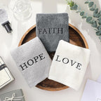 3 Pcs Faith Hope Love Farmhouse Decorative Hand Towels - Image 6