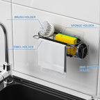 Cisily Kitchen Sink Caddy Sponge Holder in The Sink, Stainless Steel Kitchen - Image 5