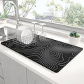 Rnivvi Dish Drying Mat for Kitchen Counter, 12 x 19" Cute Marble Super by Rnivvi