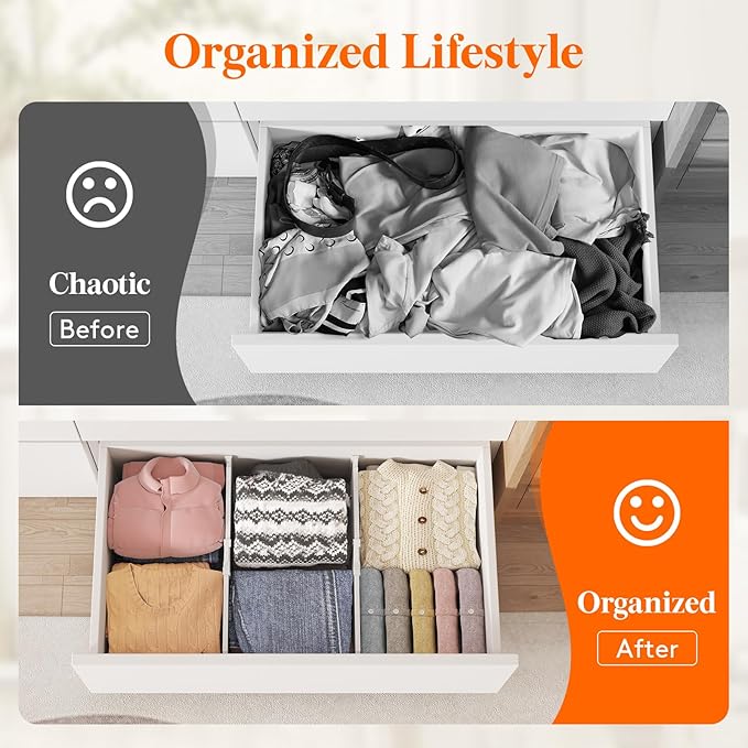 Lifewit 8" Tall 6 Pack Drawer Dividers, 35-56.5cm/13.8-22.2" Expandable Drawer - Image 8