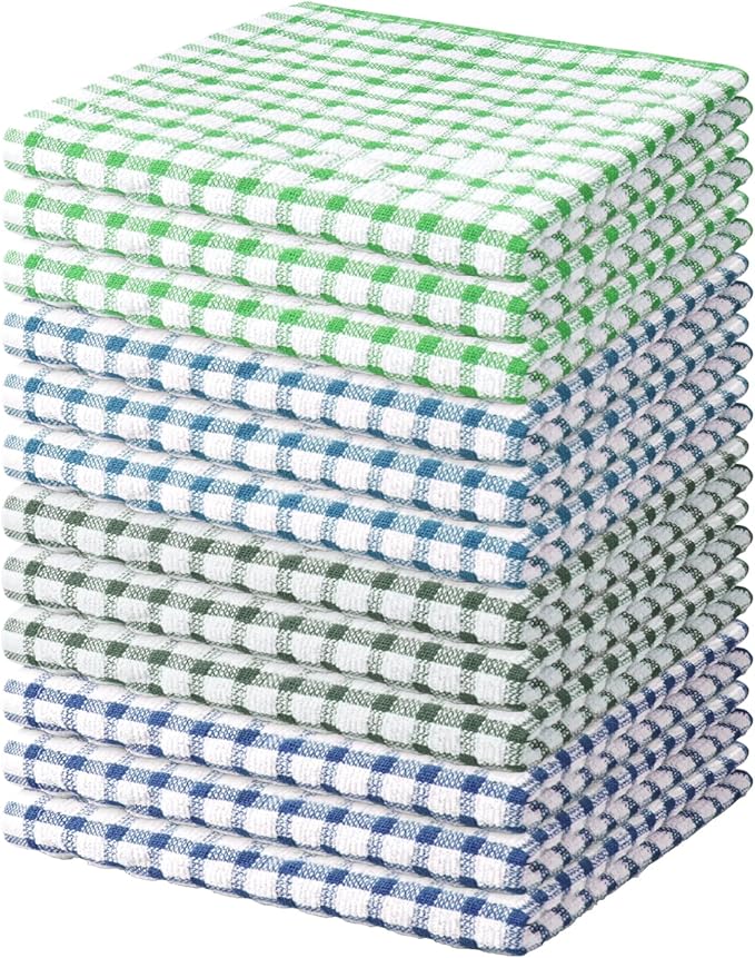 Nialnant 12 Pack Kitchen Dish Rags, 100% Cotton Soft Absorbent Quick Drying by Nialnant