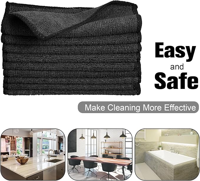 Tanlade Microfiber Cleaning Cloth 6"x6" Cleaning Rags Reasonable Kitchen Towels - Image 4