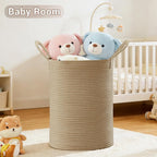Tall Laundry Basket with Handles, 100L Portable Dirty Clothes Hamper, Boho - Image 4