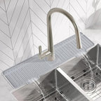 20 inch Kitchen Sink Splash Guard, 10° Large Slope & Adaptable Hole Faucet Mat - Image 8