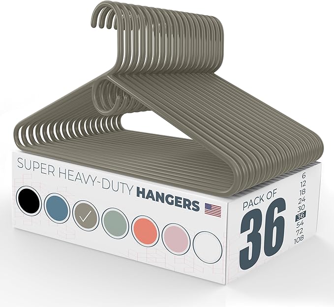 Neaties Super Heavy Duty Clothes Hangers 36 Pack – Made in The USA - 10lb by NeatiesHangers