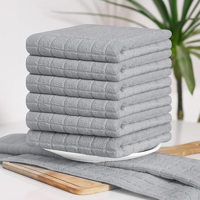 Homaxy Premium Cotton Kitchen Towels 16"x 28", Large Natural Ring Spun 390 GSM - Image 7