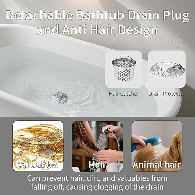 Tub Drain Protector Drain Hair Catcher, Stainless Steel Bathtub Shower Drain - Image 4