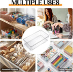 Maitys 12 Pcs Clear Drawer Organizer 9 x 6 x 2 Inches Plastic Rectangle Trays - Image 6