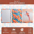 Maison d' Hermine Kitchen Towels Set of 3 100% Cotton 20" x 27.5" Reusable - Image 2