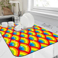 Kitchen Mat Rainbow Half Circle Star Dish Drying Mat 16"x24" Bsorbent Coffee by Unknown