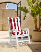 SERWALL HDPE Outdoor Rocking Chair Cushion Set of 2, Memory Foam Cushion Red White - Image 8