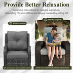 LayinSun Oversized Wicker Outdoor Swivel Glider Recliner with Adjustable Backrest & Footrest, Patio Reclining Lounge Chair - Set of 2 - Image 6