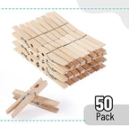 Mr. Pen- Wooden Clothes Pins, Large Natural Wood, 50 Pack, 2.9 Inch, Rust - Image 2