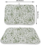 Easter Dish Drying Mat 18 x 24 Inch Sage Green Bunny Floral Drying Mat - Image 4