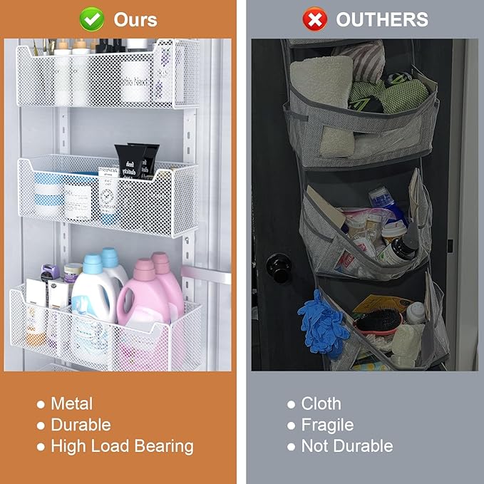 Over The Door Organizer, Metal Door Organizer Hanging - Image 6