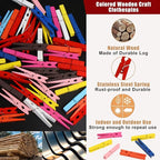 KIMOBER 2.83Inch Wooden Clothespins, Large Mixed Colored Craft Wood Pins Pegs - Image 5