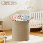 Tall Laundry Basket with Handles, 88L Portable Dirty Clothes Hamper, Boho - Image 4