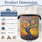 Abstract Tree Flowers Laundry Basket, Oxford Cloth Laundry Hamper - Image 2