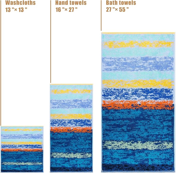 SEMAXE 18-Pack Bath Towel Set Include 6 Bath Towels, 6 Hand Towels, 6 Wash - Image 4