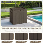 JUMMICO 31 Gallon Resin Deck Box Waterproof Indoor Outdoor Storage Boxes for Patio Furniture Cushions and Garden Tools (Brown, 31gallon-2 Packs) - Image 3