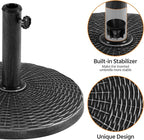 Yaheetech 22 lbs Outdoor Umbrella Base, 18" Round Resin Patio Umbrella Stand, Heavy Duty Market Umbrella Base Stand for Garden & Backyard, Rustic Silver - Image 7