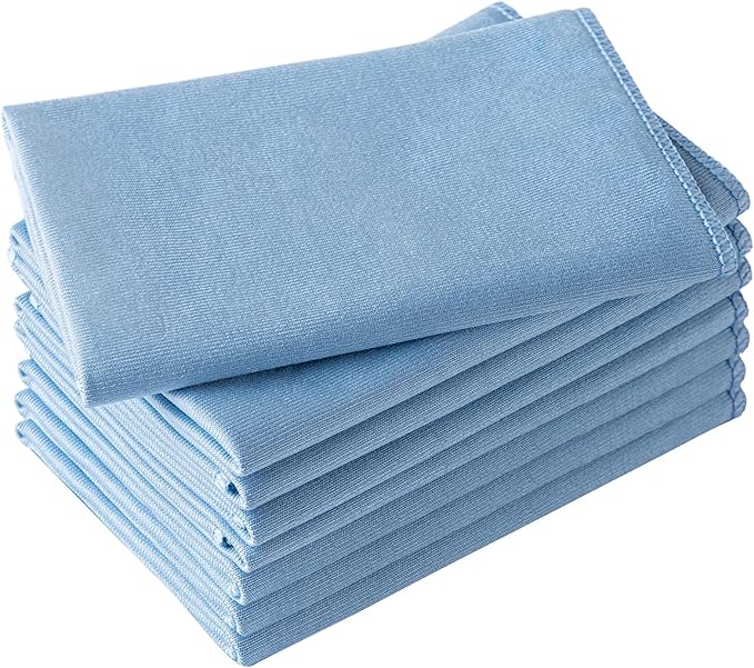 Microfiber Glass Cleaning Cloth 8 Pack, 16 Inch X 12 Inch, Lint Free Quickly by Vnoss