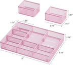 Marbrasse 3 Packs Desk Drawer Organizers, Metal Mesh Dividers - Image 3