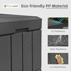 Patiowell 82 Gallon Resin Deck Box, Waterproof Large Wood Look Storage Box for Patio Furniture, Pool Accessories, Garden Tools and Sports Equipment, Lockable, Black - Image 3