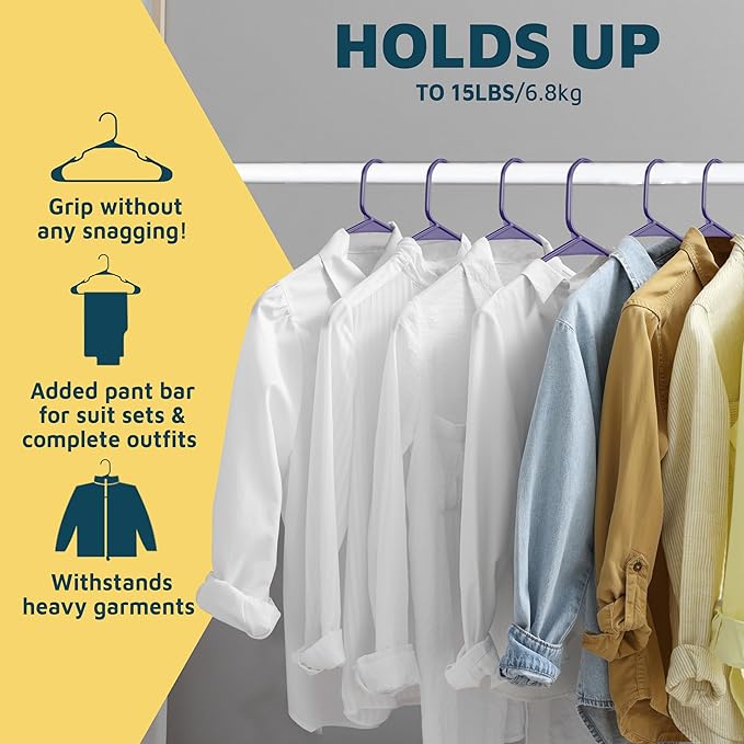 Plastic Clothes Hangers – Heavy Duty Hanger Set, - Image 11