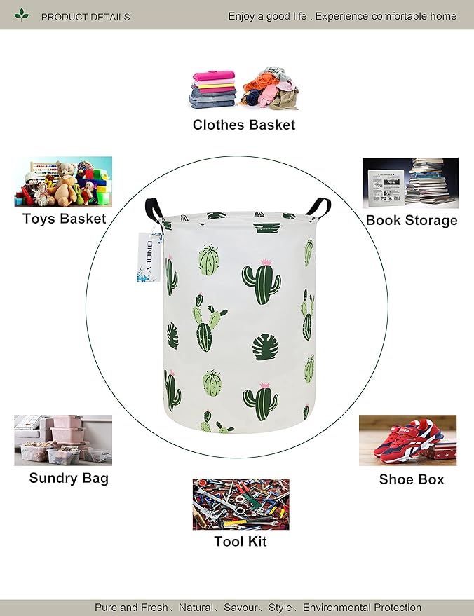 Round Fabric Storage Bin, Decorative Basket, Organizer Basket - Image 3