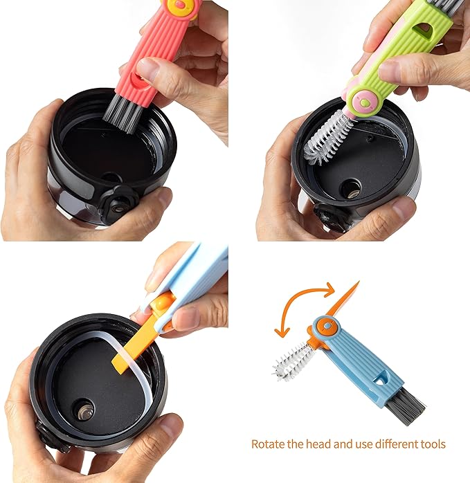 Chemimoso 3 in 1 Cup Lid Gap Cleaning Brush Set, Home Kitchen Crevice Cleaning - Image 2
